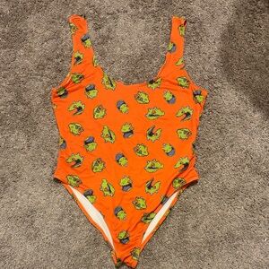 Nickelodeon Orange One Piece Reptar Swimsuit